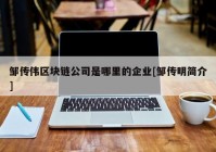 邹传伟区块链公司是哪里的企业[邹传明简介]